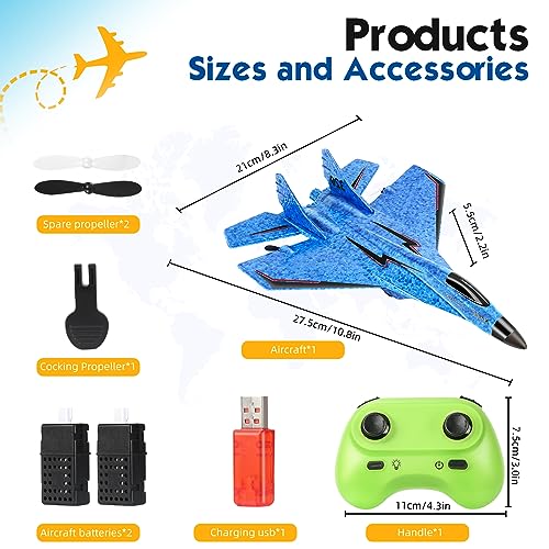 RC Plane Remote Control Airplane Toy 2.4GHz with Lights for Adults Kids I576
