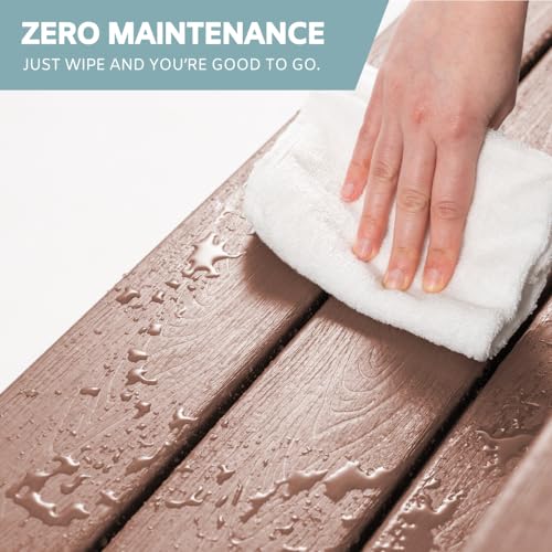 Hot Tub Steps - Wood-Looking Plastic, Waterproof, Gray Non-Slip P3707