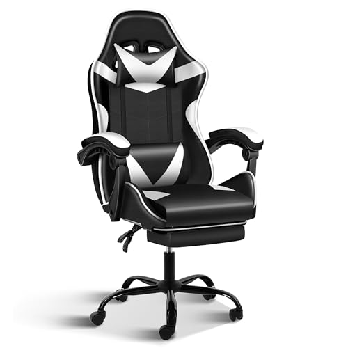 Gaming Chair with Footrest, Lumbar Support, Red/Black M9231