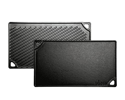 Lodge Reversible Cast Iron Grill/Griddle, 9.5 x 16.75 Inch, Pre-Seasoned U26188