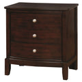 Furniture of America Monaco Wood 3-Drawer Nightstand in Brown Cherry