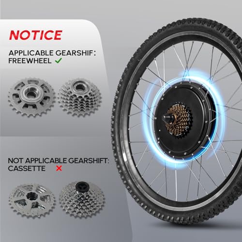 PEXMOR Electric Bike Conversion Kit 48V 1200W 26" Hub Motor L656