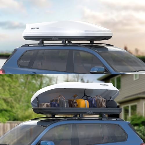 Heavy Duty Hard Shell Rooftop Cargo Box, Waterproof, 62"L x 31"W x 15"H, Diamond Black Y830591