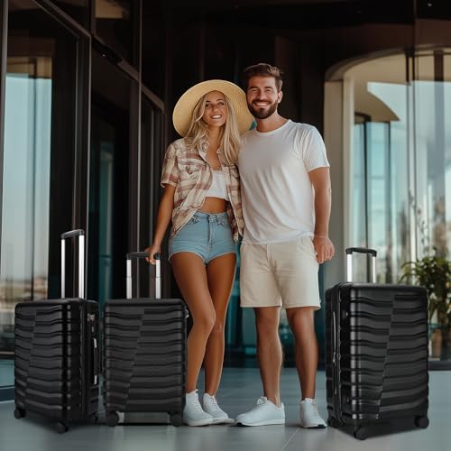 Lightweight 3-Piece Hardshell Luggage Set with Spinner Wheels & TSA Lock, Light Avocado Green B502471