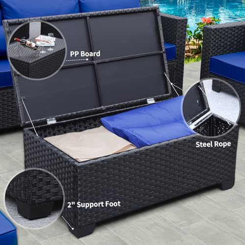 Rattaner Patio Furniture Set 5 Pieces Outdoor Couch with Coffee Table P526524