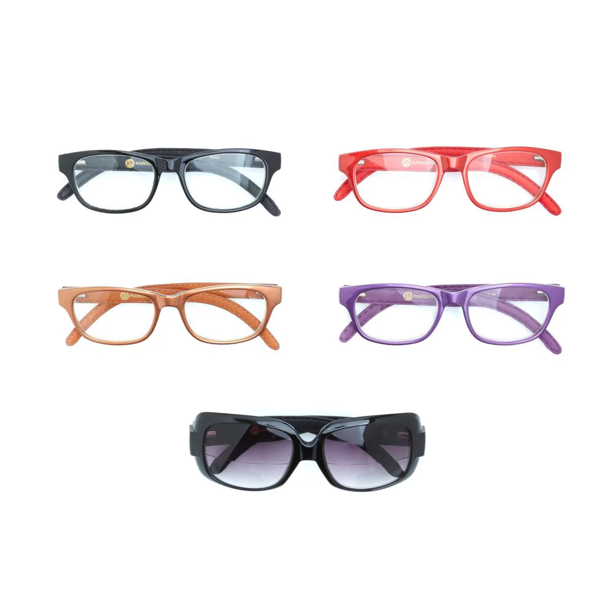 JOY MANGANO 10 PC Readers with Leather Arms and Sunglasses 1.5M J479