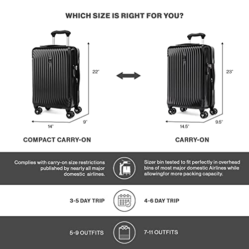Travelpro Maxlite Air Hardside Expandable Carry-On Luggage, 21-Inch, Shadow Grey B385
