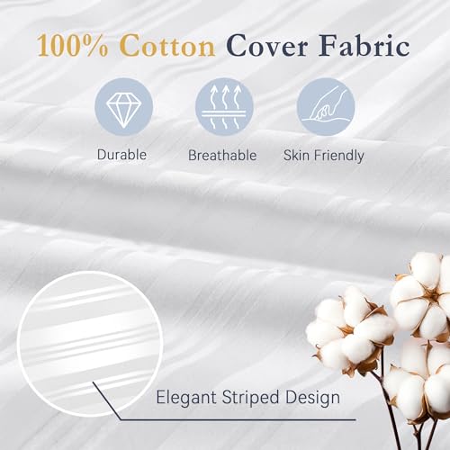 puredown® Goose Feathers and Down White Pillows King Size Set of 2 G471477