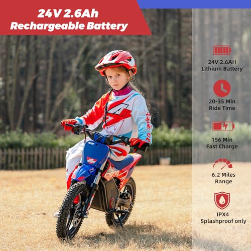 E500 36V Kids Electric Dirt Bike 700W Motor Off-Road Motorcycle for Ages 4-8 J84202