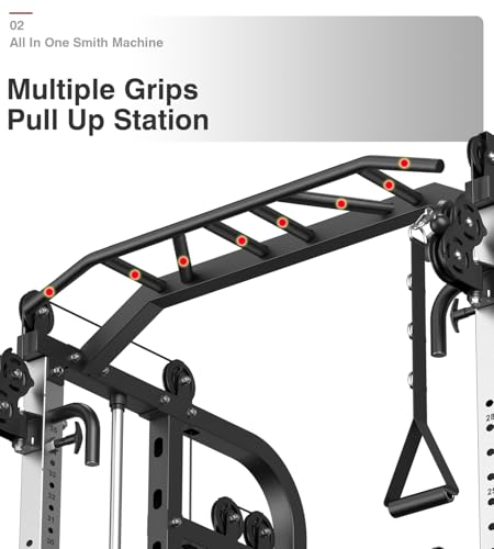 DONOW Smith Machine with Weight Stacks Power Cage Squat Rack Home Gym Y361