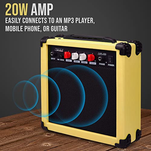 LyxPro Electric Guitar 39" Beginner Starter Kit with 20W Amp, Black B69338