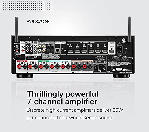 Denon AVR-X1700H 7.2 Channel AV Receiver with 8K HDMI and Dolby Atmos K44818