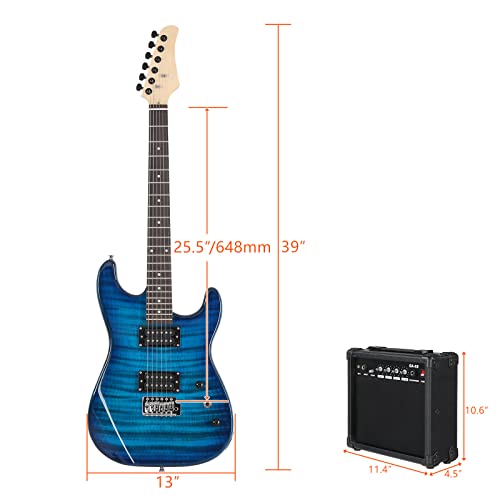 Ktaxon 39 Inch Electric Guitar Kit with 20W Amp, Bag, Strap, Cable, Accessories W1993
