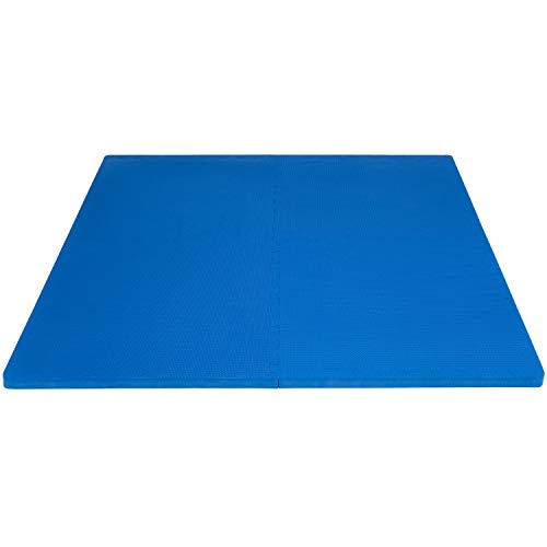 ProsourceFit Extra Thick Puzzle Exercise Mat, EVA Foam Interlocking Tiles, Black, 3/4 inch, 24 Tiles Y76691