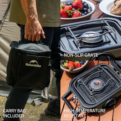Naturehike 2 Burner Folding Camping Stove with Griddle, Portable Gas Stove P317
