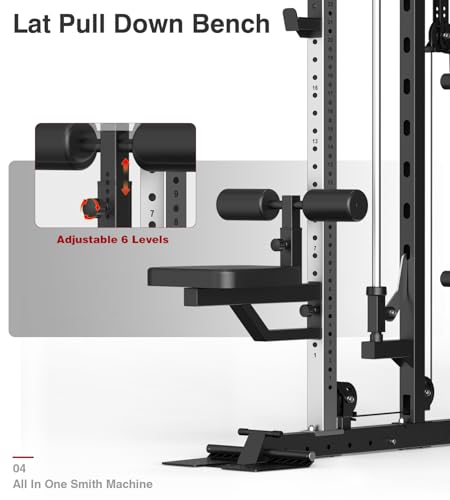 DONOW Smith Machine with Weight Stacks Power Cage Squat Rack Home Gym Y361