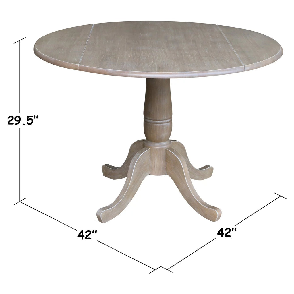 42" Round Dual Drop Leaf Pedestal Table Q199208