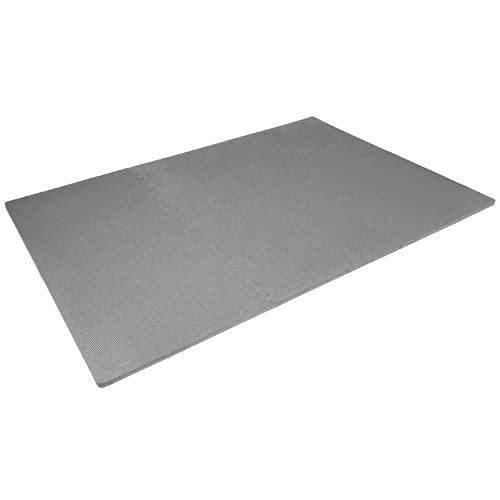 ProsourceFit Extra Thick Puzzle Exercise Mat, EVA Foam Interlocking Tiles, Black, 3/4 inch, 24 Tiles Y76691