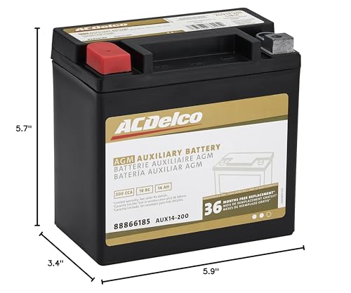 ACDelco Gold AUX14-200 AGM Auxiliary Battery, 200 CCA C948