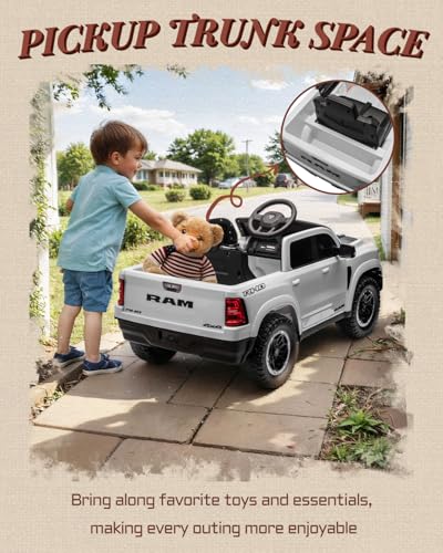 12V Licensed Ram 1500 Ride on Truck for Kids with Parent Remote Control, Black I703183