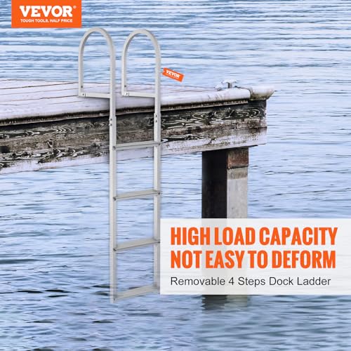 VEVOR Removable Dock Ladder 3/4/5 Steps, Aluminum, 350/500lbs Capacity T419635