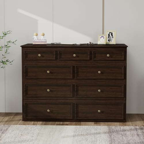 Solid Wood Murphy Bed Cabinet Full with USB Charging Ports and Storage Drawer, Ebony D190415