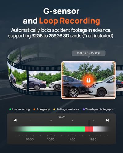 70mai A810 4K Dual Dash Cam Front and Rear with Night Vision I3285