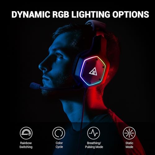EKSA E1000 Gaming Headset with Noise Canceling Mic, 7.1 Surround Sound, Blue A702814
