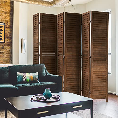 Wooden Room Divider 4 Panels Freestanding Partition for Home Office D5037