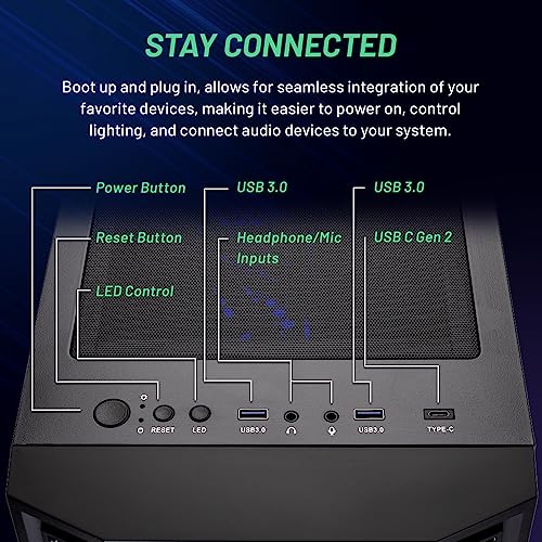 Skytech Blaze4 Mini Gaming PC Desktop, Ryzen 7 5700, RTX 4060, 1TB SSD, 16GB RAM W80305