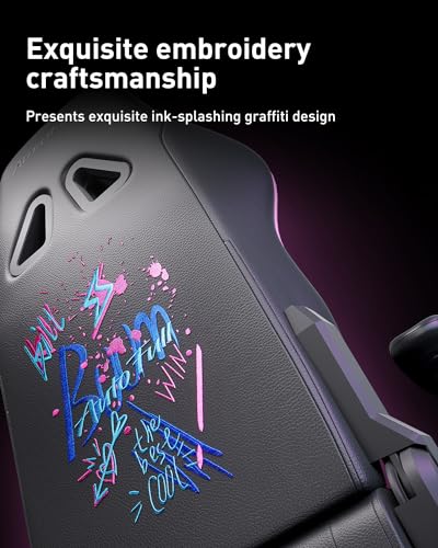 AutoFull C3 Gaming Chair, Ergonomic Racing Style with Lumbar Support, Black R670