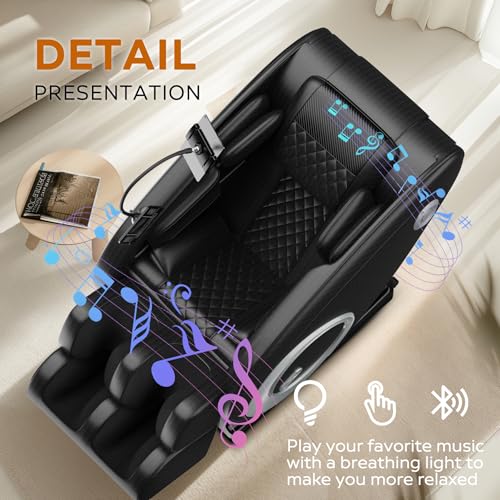 Full Body Massage Chair Recliner with Zero Gravity and Heating, Black F5616