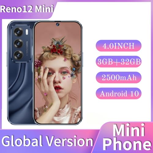4G mini Smartphone Unlocked 4.0 inch HD Display 3GB RAM 32GB ROM Dual SIM Android 10.0 Black J415085