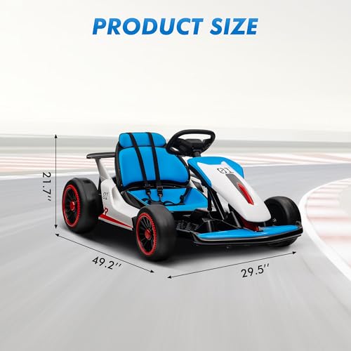 24V Electric Go Kart Drifting Ride On Car for Kids 6-12 Years Old T574114