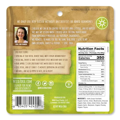 Wild Zora Paleo Freeze Dried Meals for Backpacking & Camping, Gluten Free, Variety 7-Pack C34212