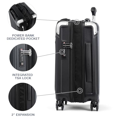 Travelpro Platinum Elite Hardside Expandable Carry-On Luggage, 8 Wheel Spinner, TSA Lock, 20-Inch X826544