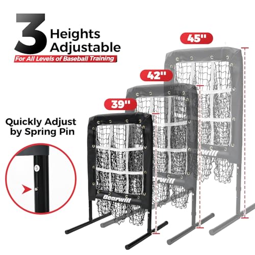 9 Hole Baseball Softball Pitching Net with Strike Zone and Adjustable Target E4379