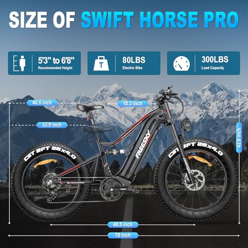 FREESKY 2000W Electric Bike with BAFANG Motor, 48V 30Ah Samsung Battery, 35MPH, 120 Miles Range K7833