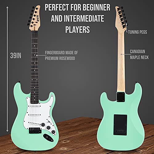 LyxPro Electric Guitar 39" Beginner Starter Kit with 20W Amp, Black B69338