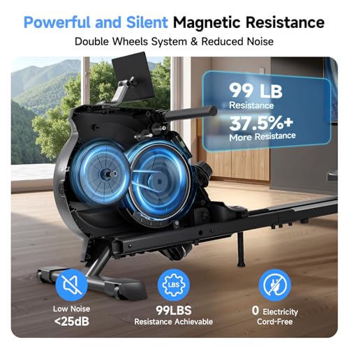 Magnetic Rowing Machine for Home, 350 LB Capacity, Foldable A3830