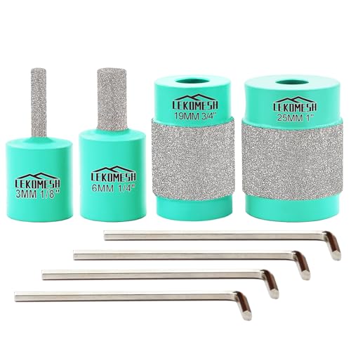 Glass Grinder Bits for Stained Glass - 1 1/8 1/4 3/4 Inch Brass Core Diamond Bit G96728