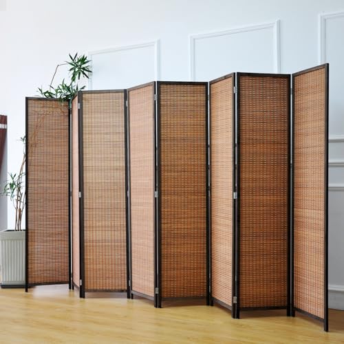 Bamboo Room Divider 6 Panel Folding Screen 67"H x 92.1"W X2437