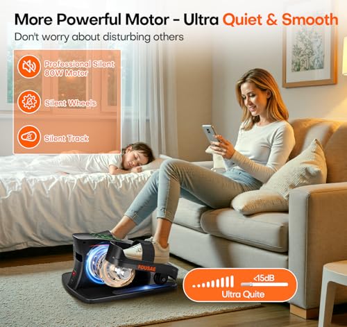 Under Desk Elliptical, 6 Adjustable Resistance & 15 Speeds Leg Exerciser for Seniors L867