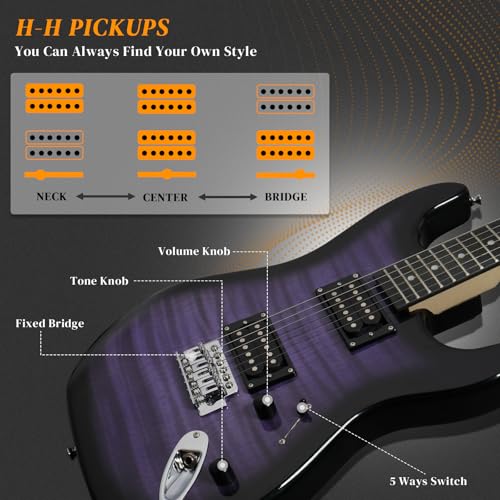 Ktaxon 39 Inch Electric Guitar Kit with 20W Amp, Bag, Strap, Cable, Accessories W1993