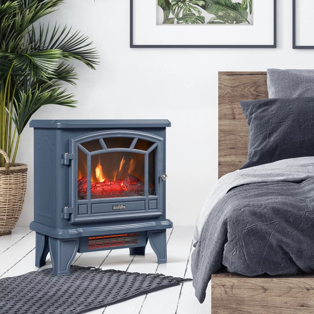 Duraflame Infrared Quartz Electric Fireplace Stove Heater, Blue S117