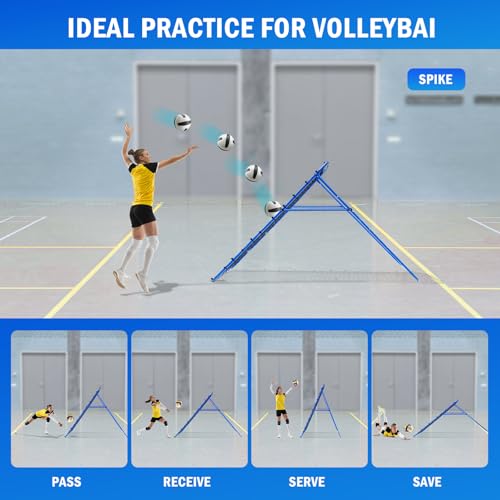 Volleyball Rebounder Net, Adjustable Pitchback Trainer for Backyard F7857