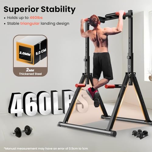 Power Tower Pull Up Dip Station Foldable Adjustable Home Gym Z306594