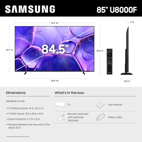 Samsung 43-Inch Crystal UHD U8000F 4K Smart TV (2025 Model) H556