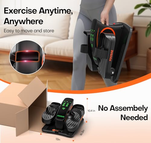 Under Desk Elliptical, 6 Adjustable Resistance & 15 Speeds Leg Exerciser for Seniors L867