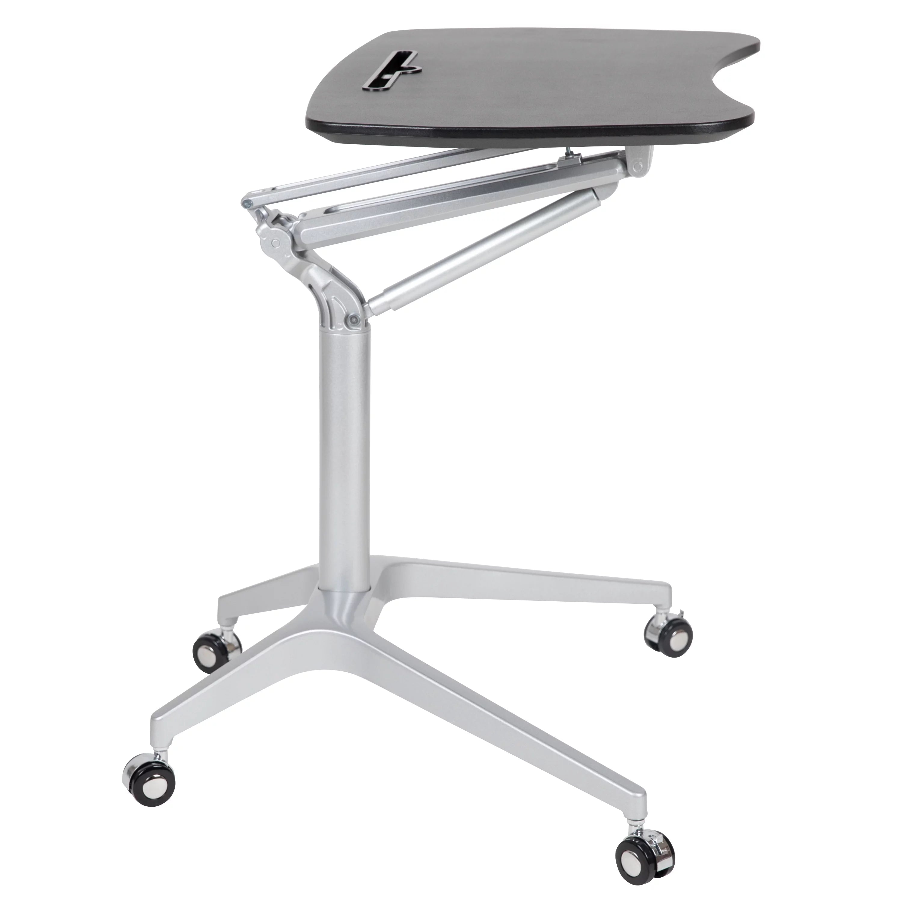 Emma + Oliver Mobile Sit-Stand Black Ergonomic Computer Desk H919